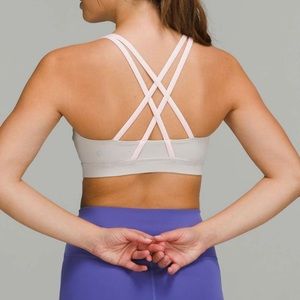 2022 Lululemon Energy Bra Medium Support B–D Chrome/Strawberry Milkshake Size 6